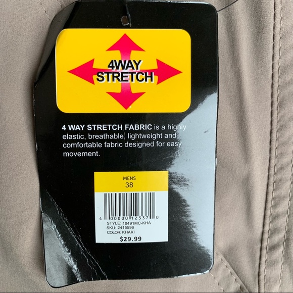 NWT DC Performance Casual Tan shorts. Size 38 - Picture 5 of 5